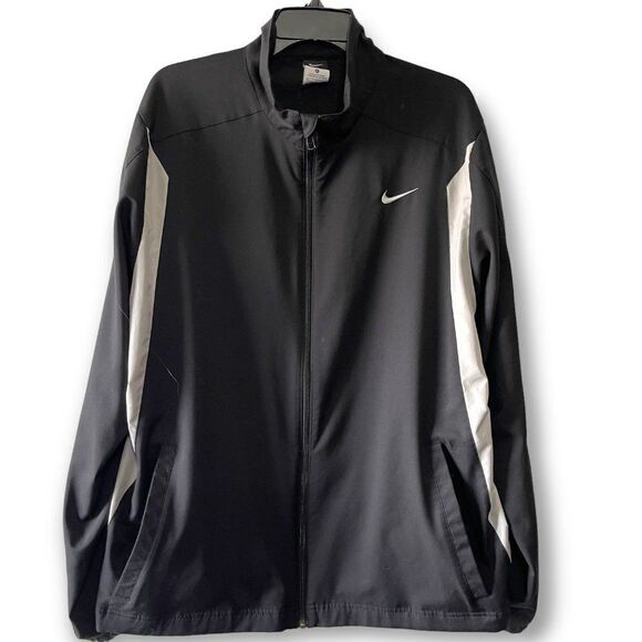 Nike Black and Gray  Windbreaker Shell Jacket Full Zip Unisex Long Sleeve, XL - Picture 1 of 7
